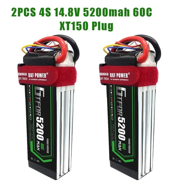 2PCS4S500mahXT150 2 шт. батарея Lipo 3s 4S 11,1 V 14,8 V 5200mAh 60C MAX 120C для 1:8 1:10 Радиоуправляемый автомобиль Дрон вертолет E Багги Truggy TRX автомобиль - Цвет: 2PCS4S500mahXT150