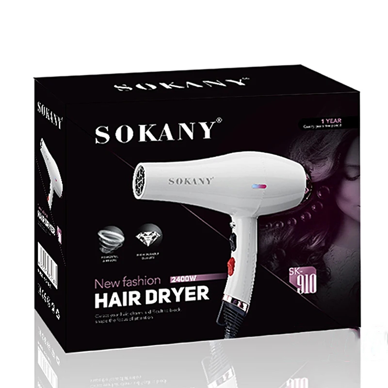 

2400w professional hair dryer hot air style with two nozzles blow dryer hot cold air adjust salon hair styling tools 220v-240v