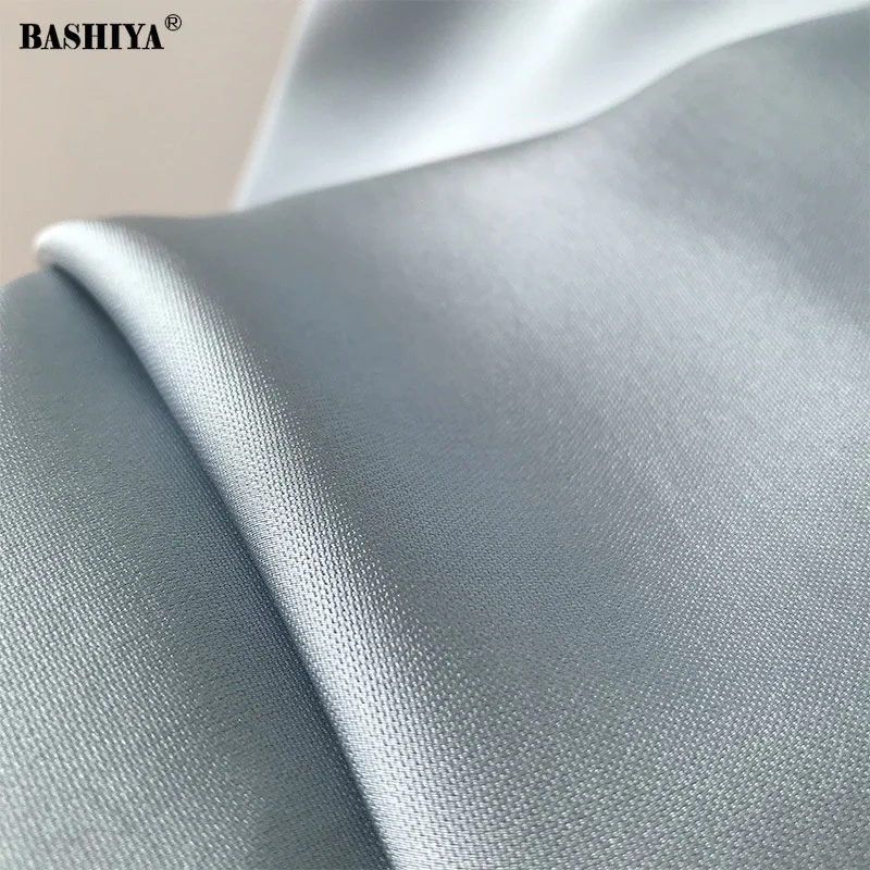 

New Summer French Solid Color Women's Sexy O-Neck Suspender Skirt Fashion Satin Loose Casual Dress