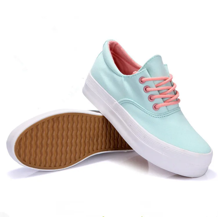 

Platform shoes Canvas shoes woman fashion 2018 white women shoes Casual shoes Black plus size 5-7.5 tenis feminino D101