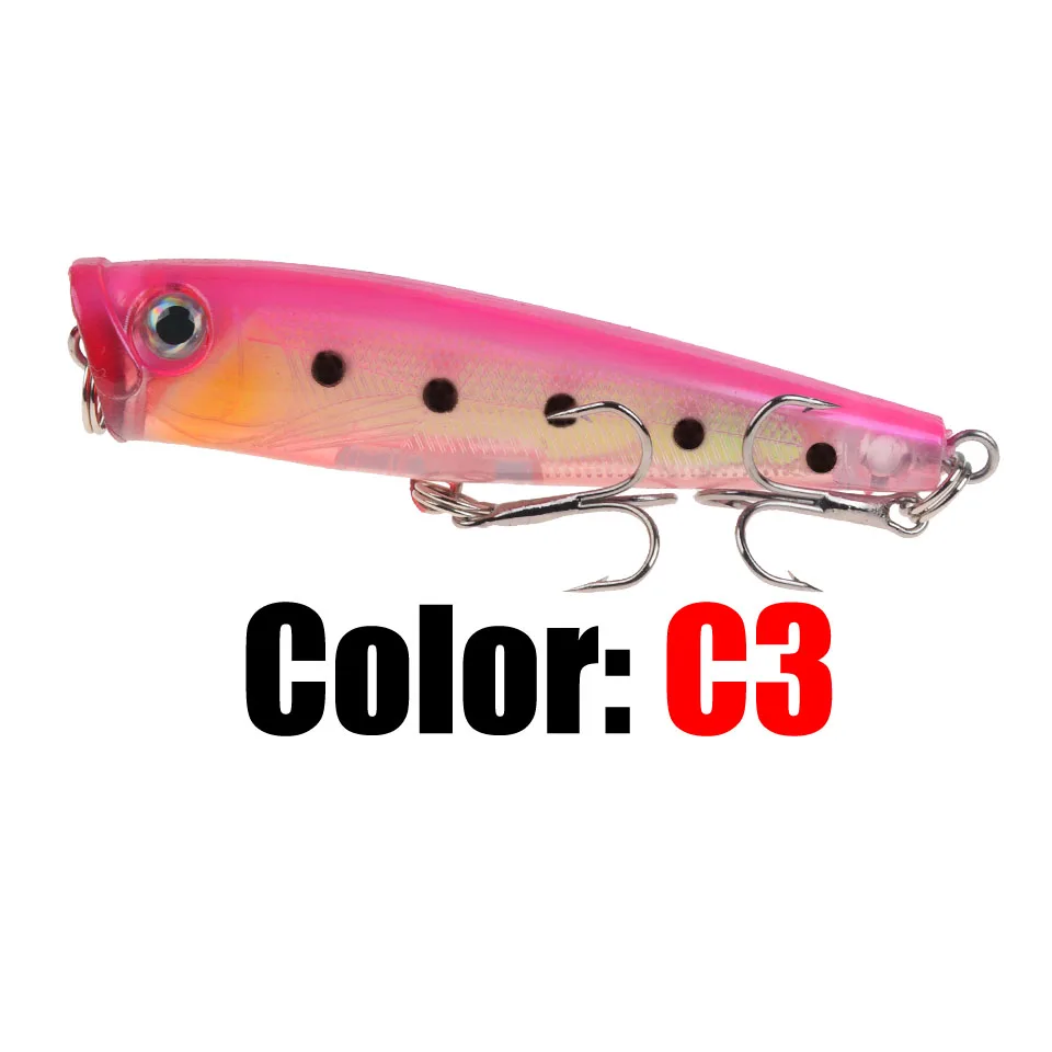 

Small Popper Lure Trout Lures Pony Fishing Lure Topwater Bait Finesse Crankbait Wobbler Minnow Isca Poper Pesca 6.5cm/6.5g