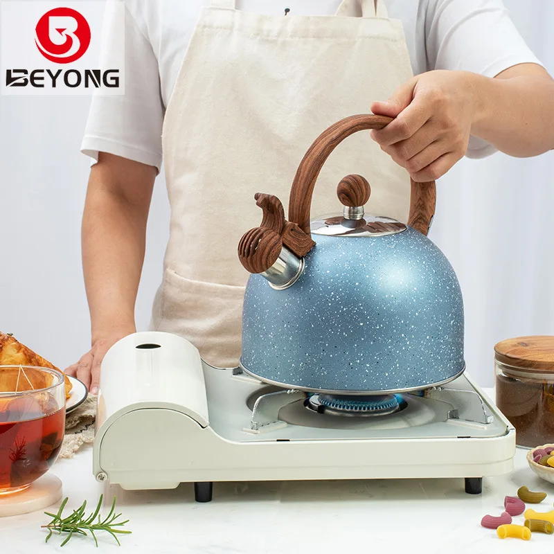 

New White Dot Blue Whistling Kettle Gas Universal Whistling Kettle 2.5L Restaurant Kitchen Bouilloire Kitchen Utensils EB5SH