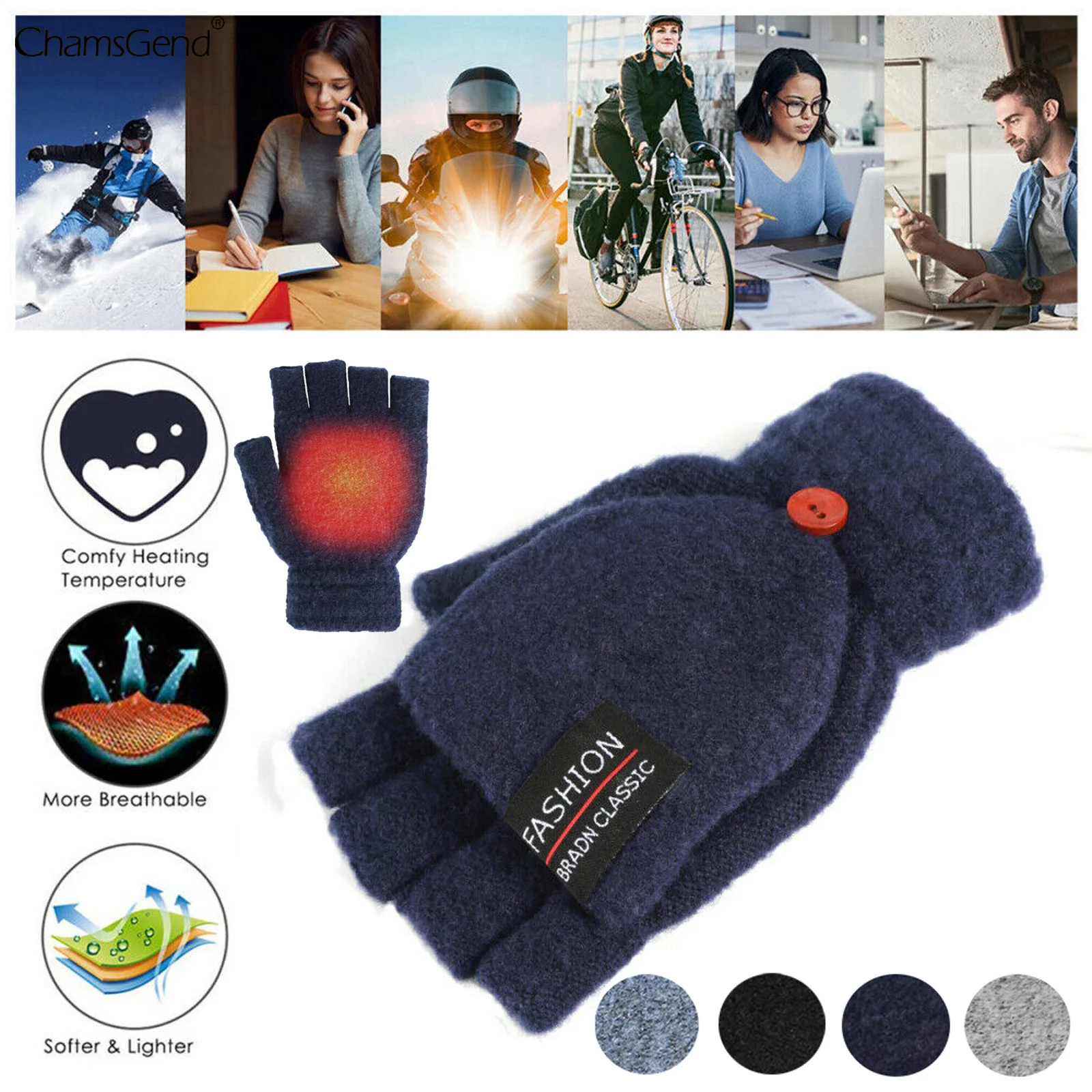 

2021 New Electric Heating Gloves Thermal Usb Heated Gloves Electric Heating Glove Heated Gloves Winter Warm Knit Hand Gloves