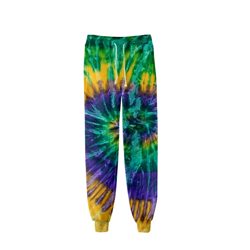 Тренировочные брюки Tie Dye с 3D принтом модные Джоггеры в стиле Харадзюку красочные
