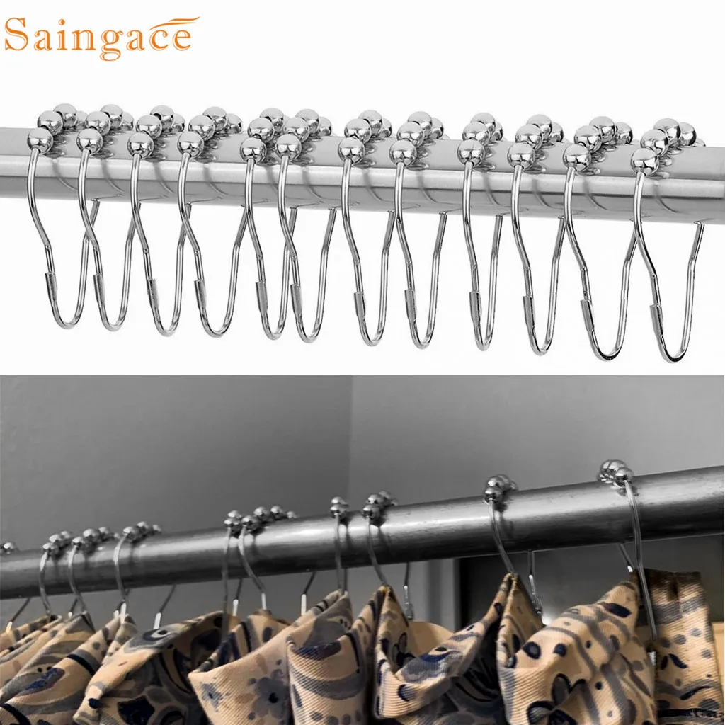 Saingace 12 шт устойчивые к ржавчине 0408 нержавеющая сталь занавески для душа s Кольца