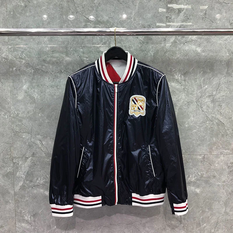 

THOM Jackets Autunm Winter Men's Jacket a Casual Coats Classic Nylon Cotton Embroidered Badges Cardigan Clothing