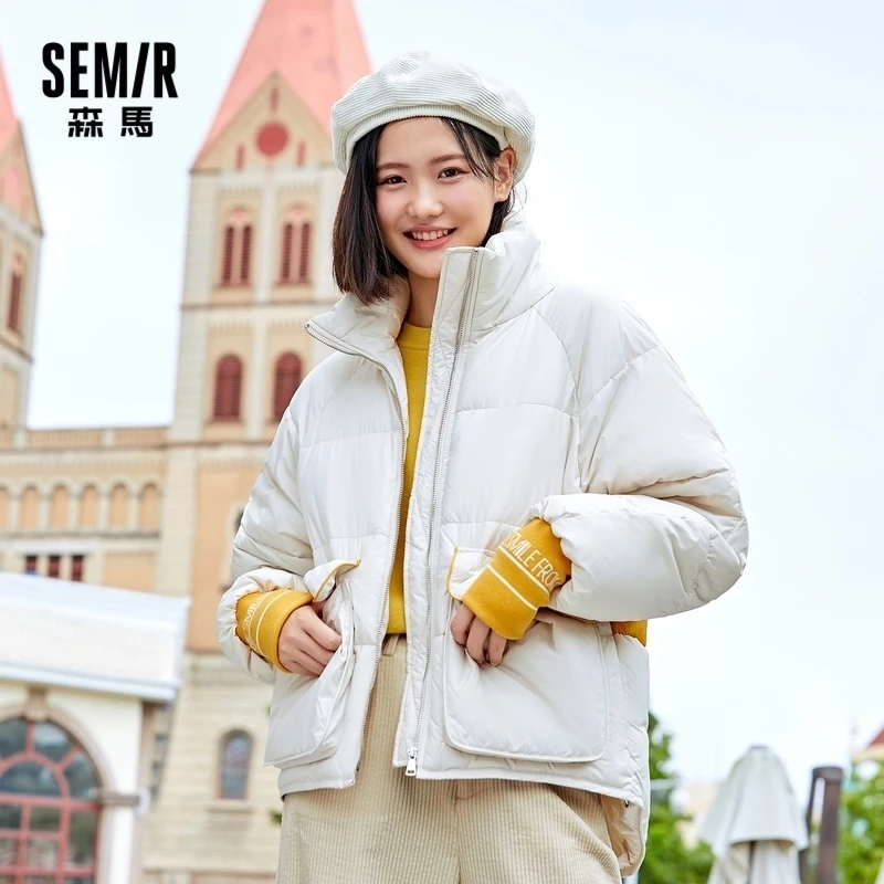 

SEMIR Parka Coat Women 2020 Short Winter Clothes New Style Trendy Sweet Jacket Thicken Korean Loose Stand-Up Collar Bread Jacket