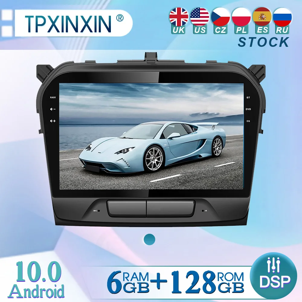 

6 + 128 ГБ для Suzuki Vitara 2015 Android 10 радио плеер Автомобильный GPS-навигатор головное устройство автомобильное радио с экраном WIFI DSP CARPLAY