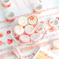 jianwu 1 pcs sweet dream cherry blossom series washi tape small fresh journal diy special shaped sticker stationery supplies