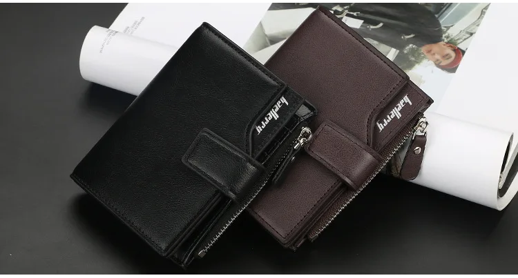 Baellerry Business Wallet Men Leather Men Wallets Purse Short Design Male Clutch Leather Wallet Mens Money Bag Quality Guarantee