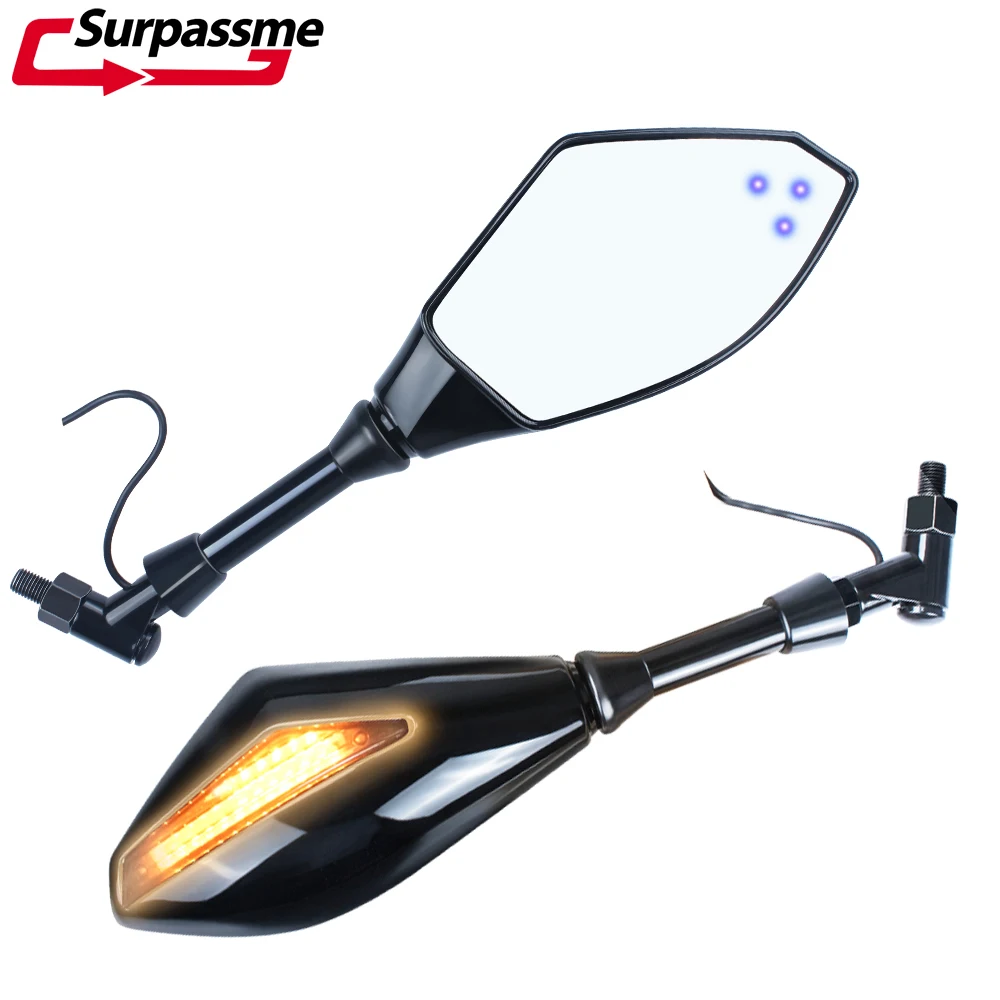 Мотоцикл светодиодный боковые зеркала с поворотники Зеркала заднего вида