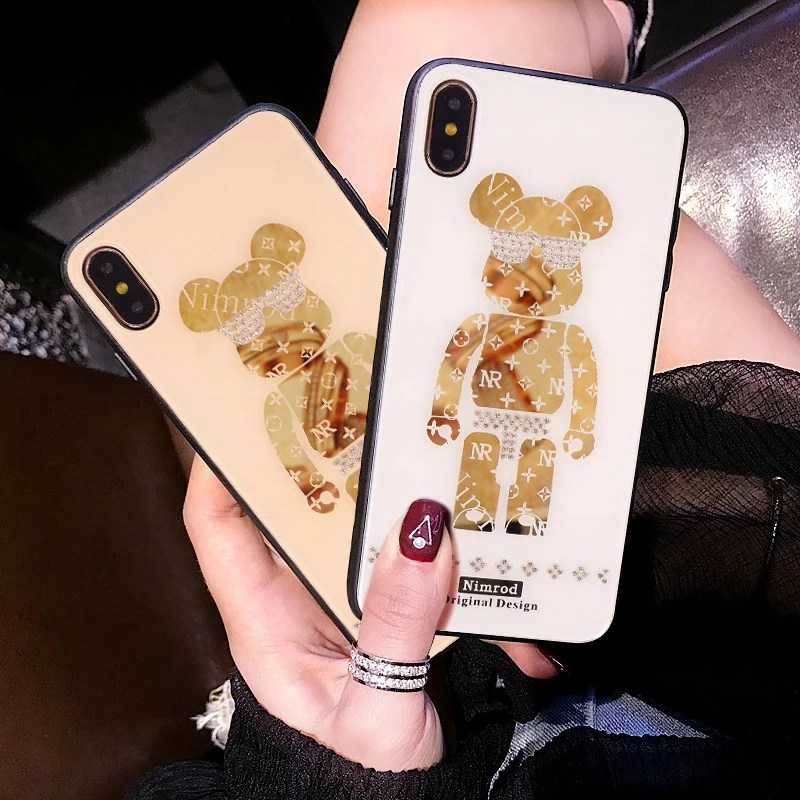 Новая мода стразы чехол для телефона iPhone 7 8 6 6S Plus 11 Pro Max Bear XR XS задняя крышка| |