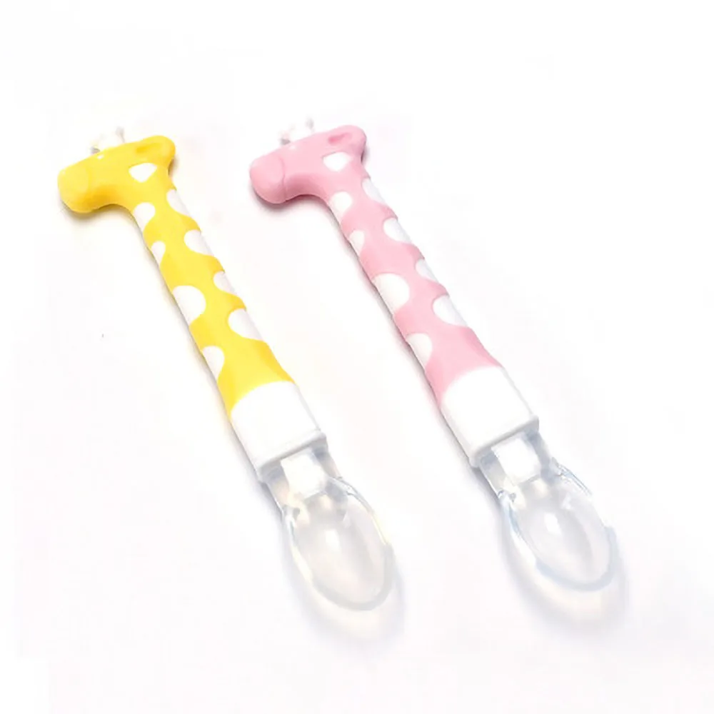 Набор силиконовых ложек с героями мультфильмов для новорожденных тренировочные