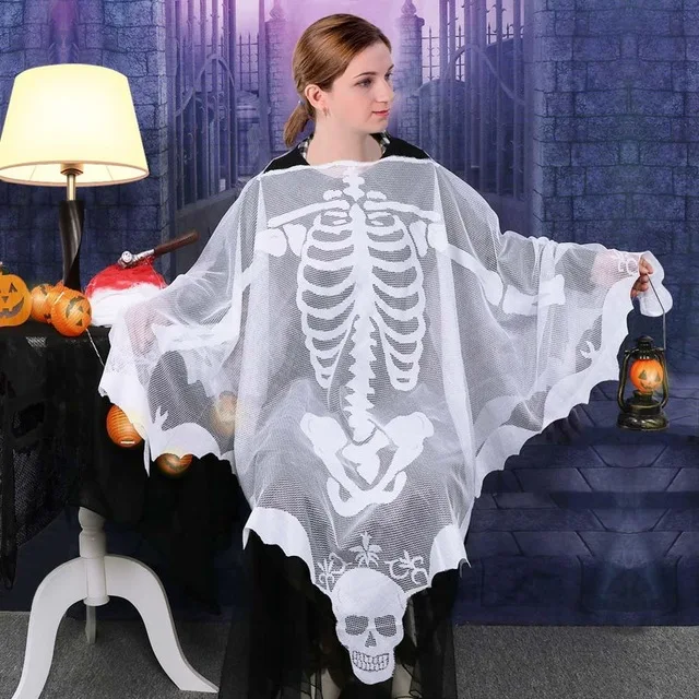 White Shawl OurWarm украшения-ужастики для хеллоуина реквизит кружева паутина на камин мантия шарф накидка скатерть занавес Косплей вечерние принадлежности - Цвет: White Shawl