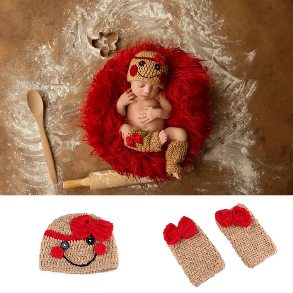 

Crochet Clown Newborn Baby Photography Props Knitted Baby Hat Beanie New Born Coming Home Outfit Infant Halloween Costume