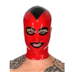 Латексная Маска резиновые колпаки, открытые глаза, рот, нос с отделкой, Хэллоуин, Фетиш маска, размер XS-XXL, для женщин, костюмы для косплея
