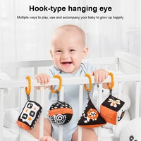 4pcsset high contrast baby toys set stroller toy with bell car seat baby plush rattles rings hanging toy for 0 6 toddlers