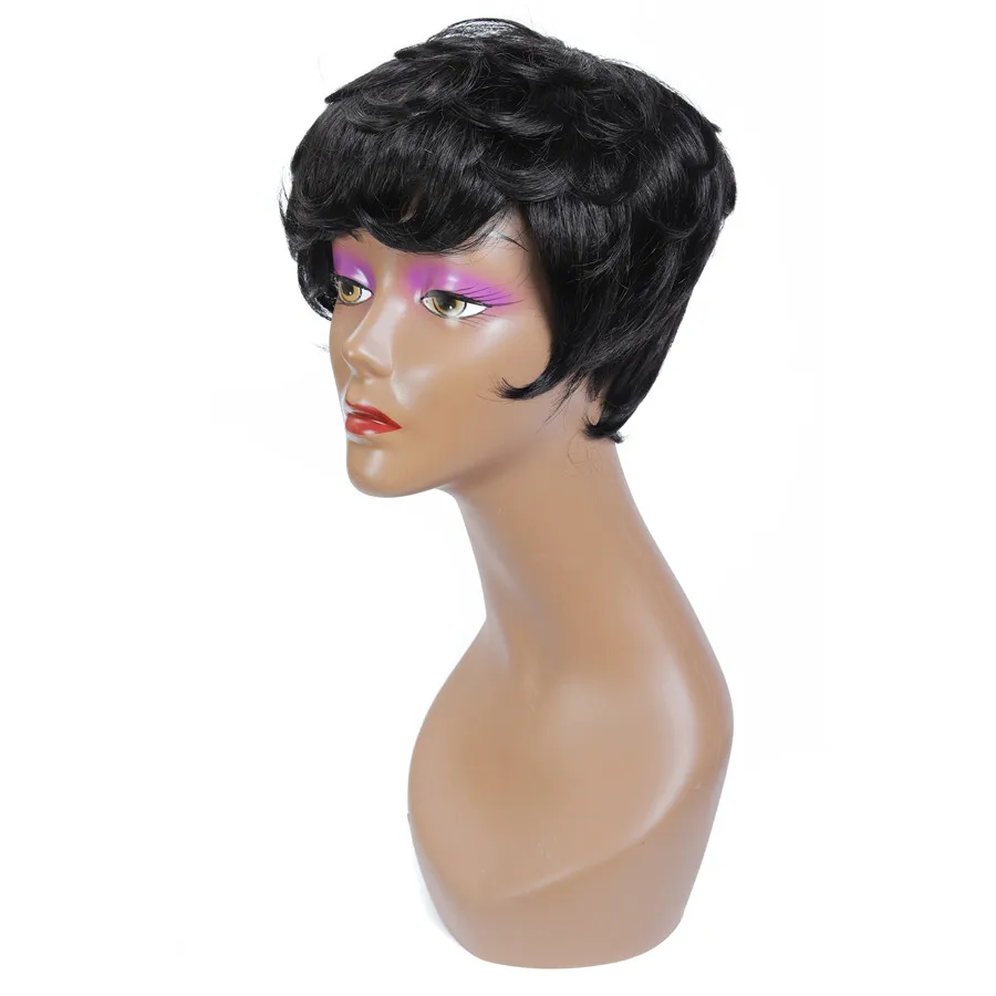 Alidoremi парики из человеческих волос перуанские волосы Remy Короткие Волнистые