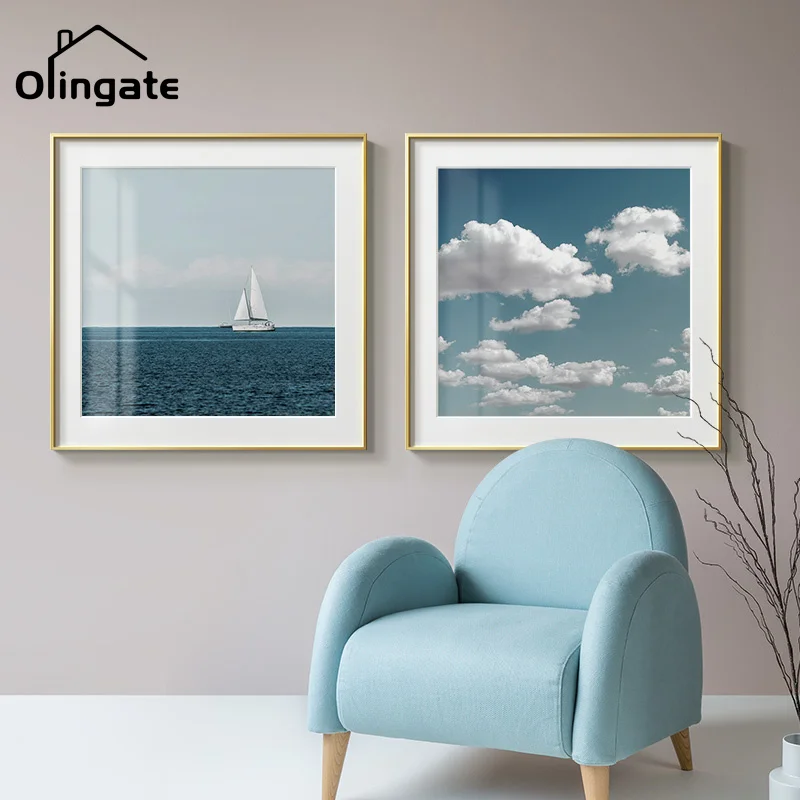 

Sea Cloud Landscape Canvas Pictures Nordic Seascape Blue Sky Wall Art One Piece Wall Painting Home Decor for Living Drawing Room