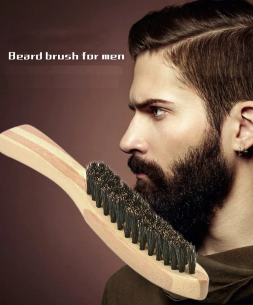 1 шт. бамбуковая деревянная ручка мужская дуговая щетка для бороды мужские усы