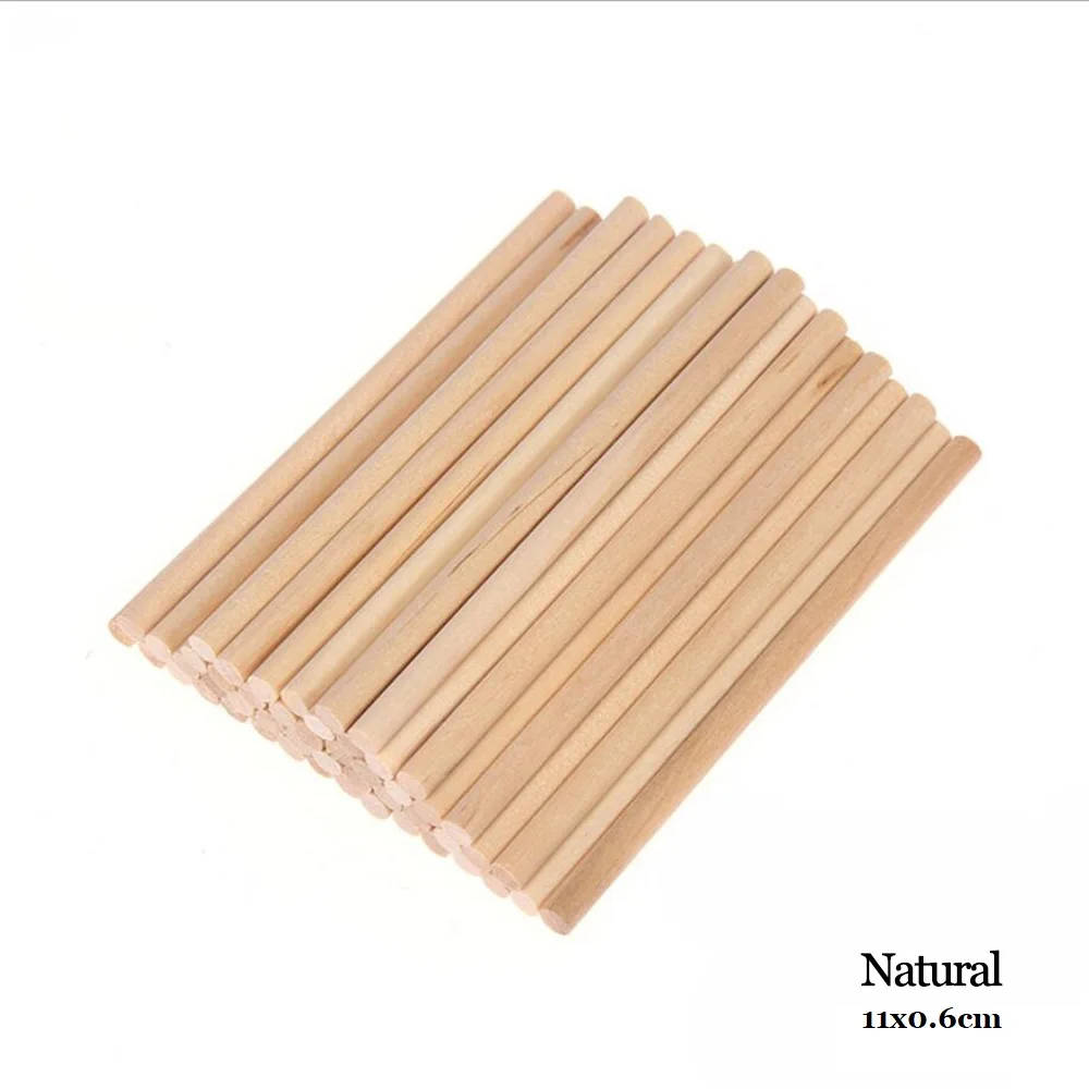 Natural 11x0.6cm-R 50 шт. деревянные палочки для мороженого, деревянная палочка для леденцов, инструменты для торта, палочки для детского сада, Обучающие инструменты, принадлежности для рукоделия - Цвет: Natural 11x0.6cm-R