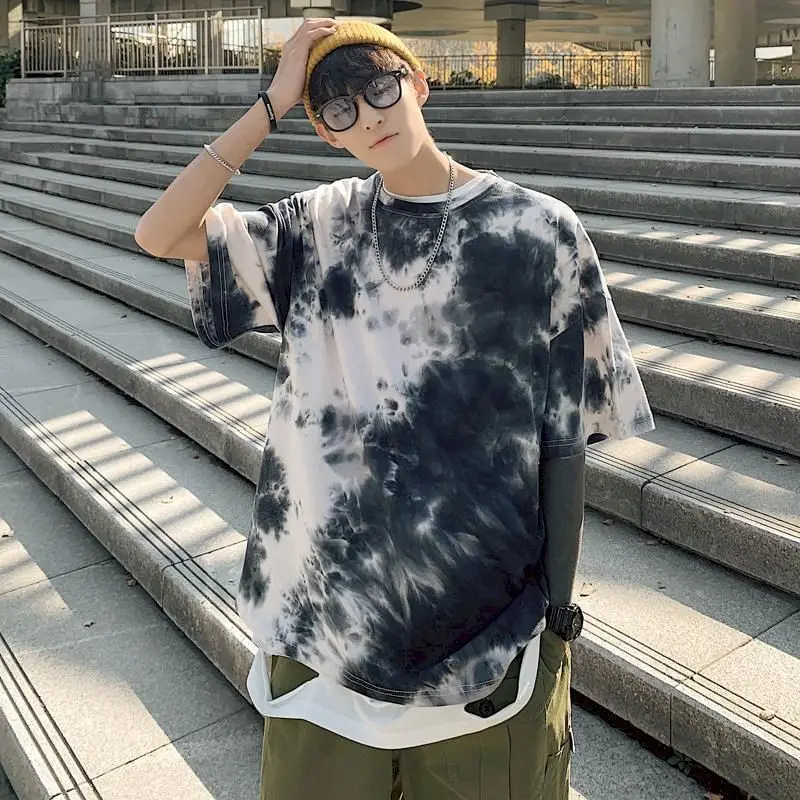 NiceMix для мужчин тай дай Японская уличная одежда футболка 2020 летние мужские Harajuku
