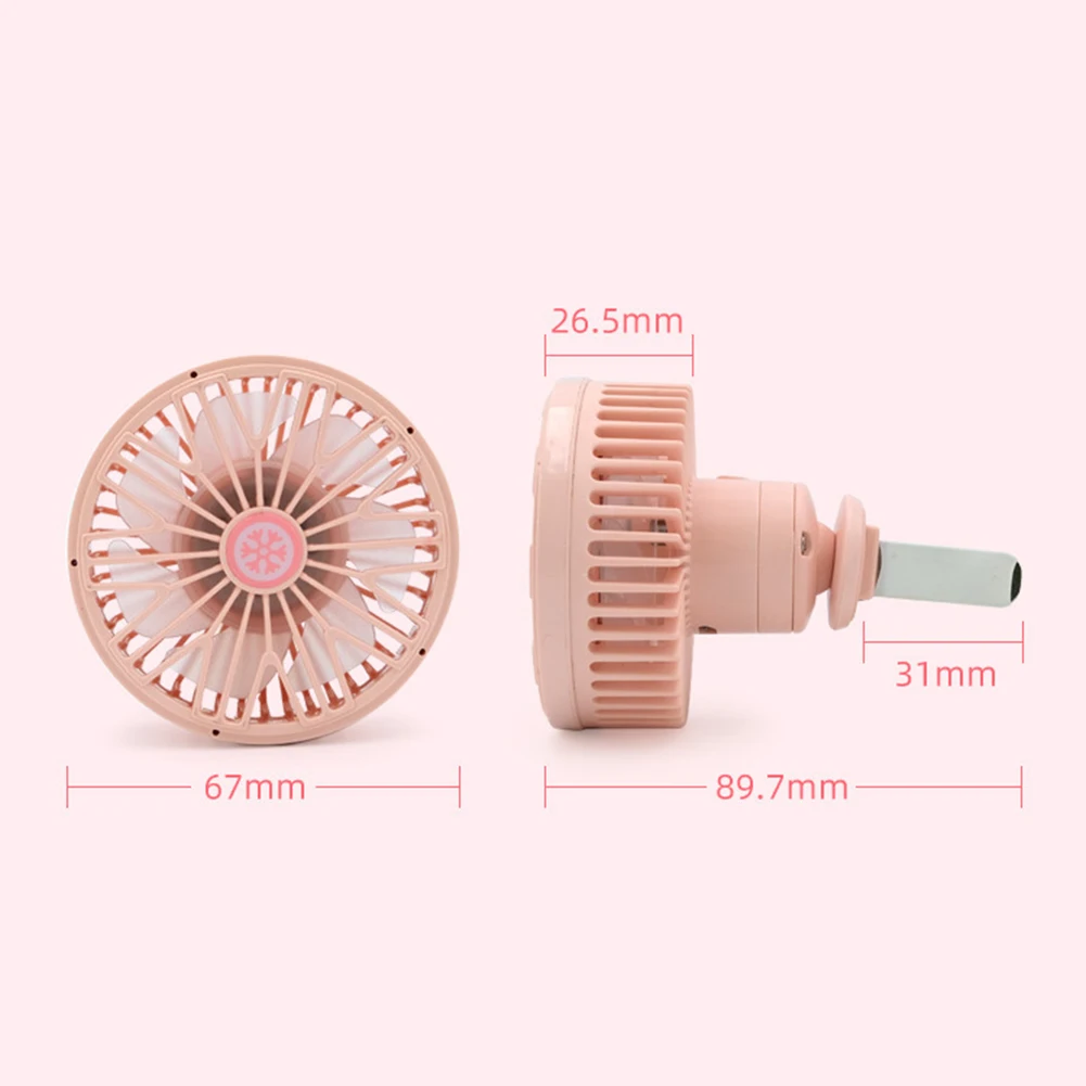 

Portable Mini Car Fan 360 Degree All-Round Adjustment Auto Air Cooling USB Rechargeable Fans Quiet Desktop Fan with Night Light