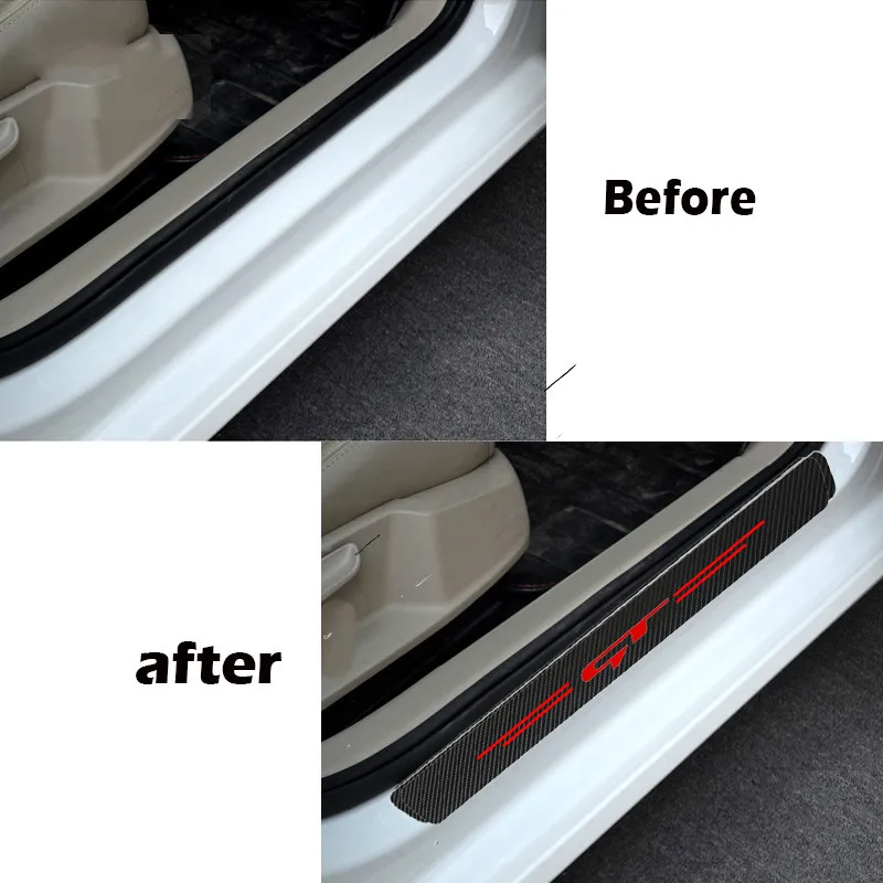 4 шт. наклейки из углеродного волокна для Kia Rio 3 Forte Ceed Stinger Soul Cerato Sorento Picanto Stonic GT GTLINE