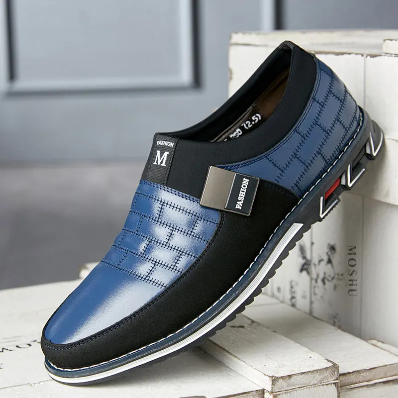 

Newest 2021 Leather Shoes Men Casual Shoes Loafers Breathable Slip Sneakers Men Shoes Leather
