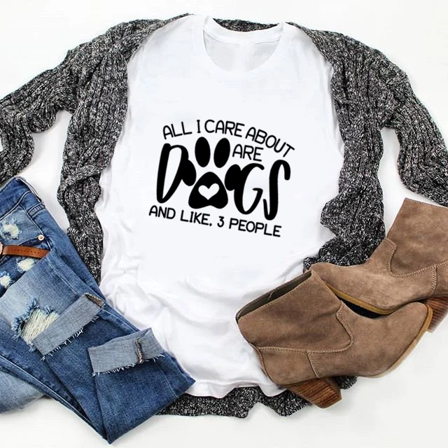 Футболка с надписью All I Care about Are Dogs забавная футболка рисунком собачьей мамы и