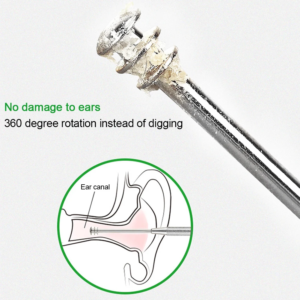 

New Personal Care Double-ended Stainless Steel Spiral Ear Pick Spoon Ear Wax Removal Cleaner Ear Tool Multi-function Portable