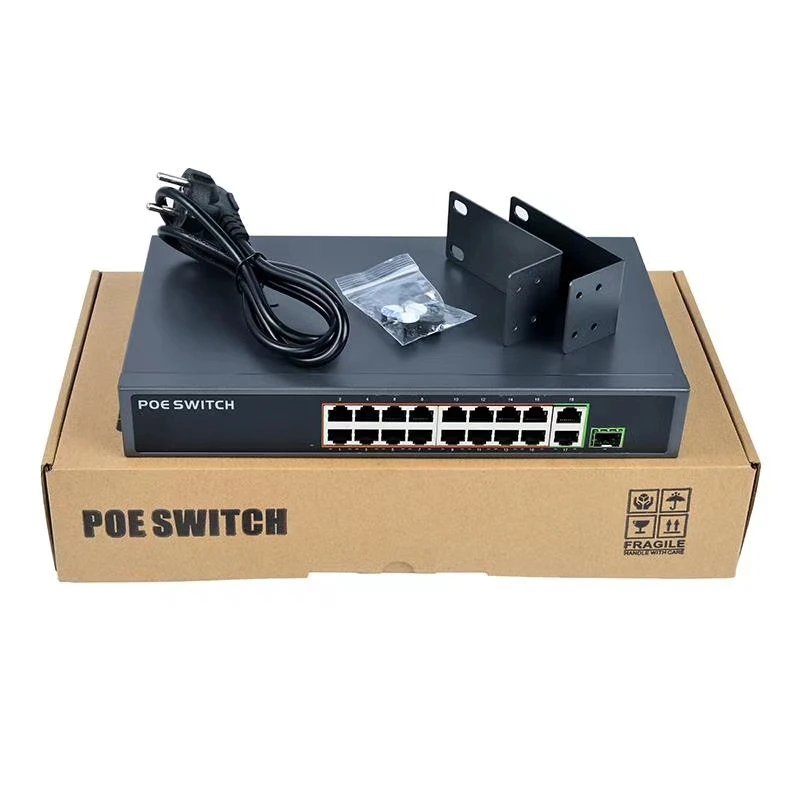 Коммутатор PoE 16 портов 100 Мбит/с IEEE802.3af/IEEE802.3at 48 В | Безопасность и защита