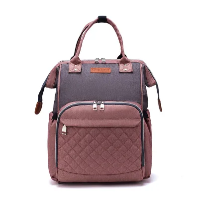 diaper bag 2 Lequeen сумка для детских подгузников для беременных с тремя бутылочками, большая емкость, сумка для детских колясок на колесиках, рюкзак для мам - Цвет: diaper bag 2