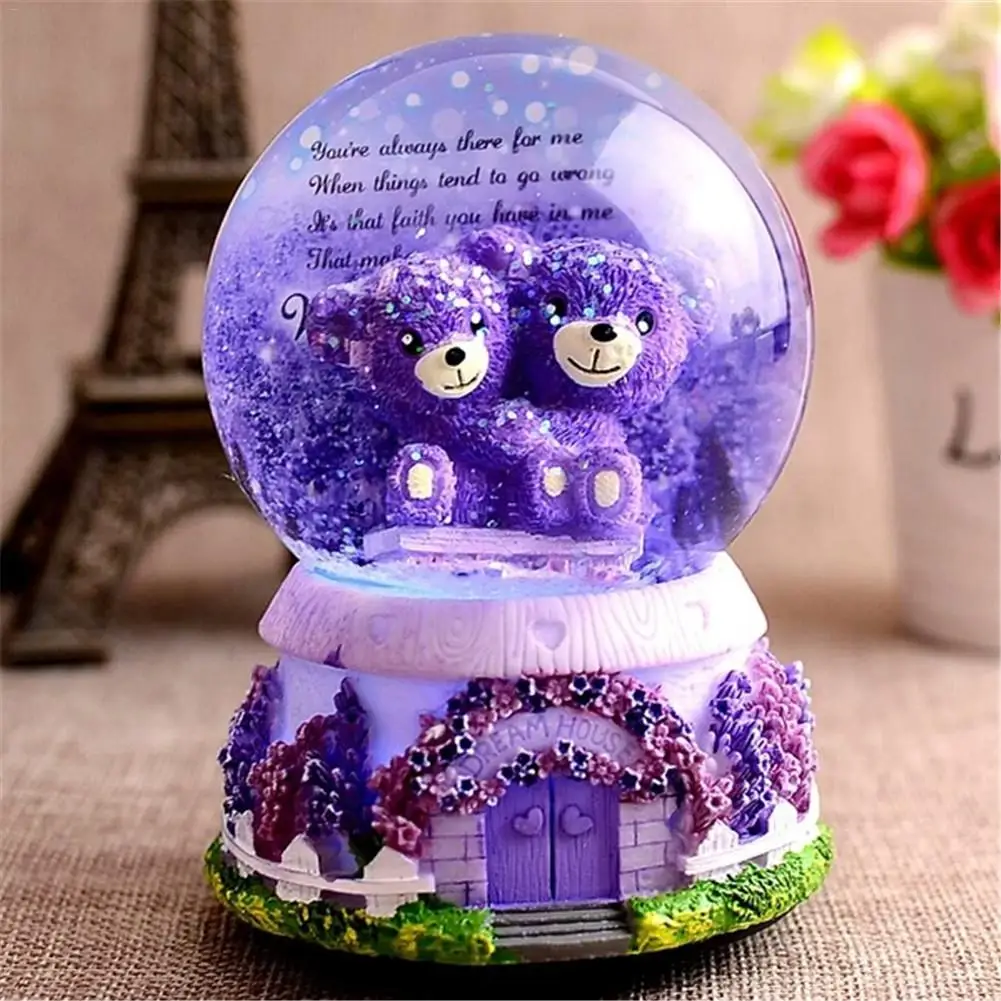Музыкальная шкатулка Snow Globes для влюбленных снежный шар с кристаллами