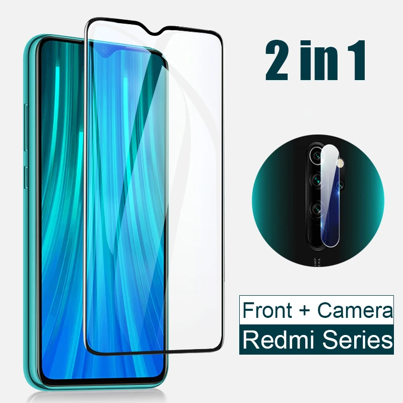 2 в 1 закаленное стекло на redmi note 8 pro Защитная пленка для камеры Xiaomi экрана note8