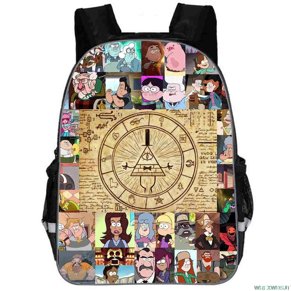 Гравитационный Falls16-inch Mochila школьный детский рюкзак сумка 3D печати детские