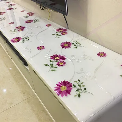 Скатерть из мягкого стекла ПВХ, цветная скатерть, скатерть для ТВ кабинета, скатерть для журнального столика, коврик для комода, покрытие для верстака Pvctbzb - Цвет: Цвет: желтый
