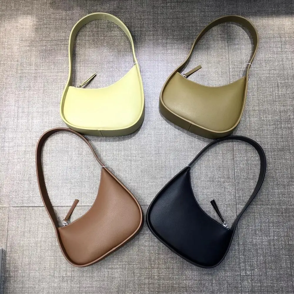 

Retro Small Shoulder Bags For Women 2020 Luxury genuine Leather Underarm Bags Baguette the moon Bag Female Daily Bag Totes