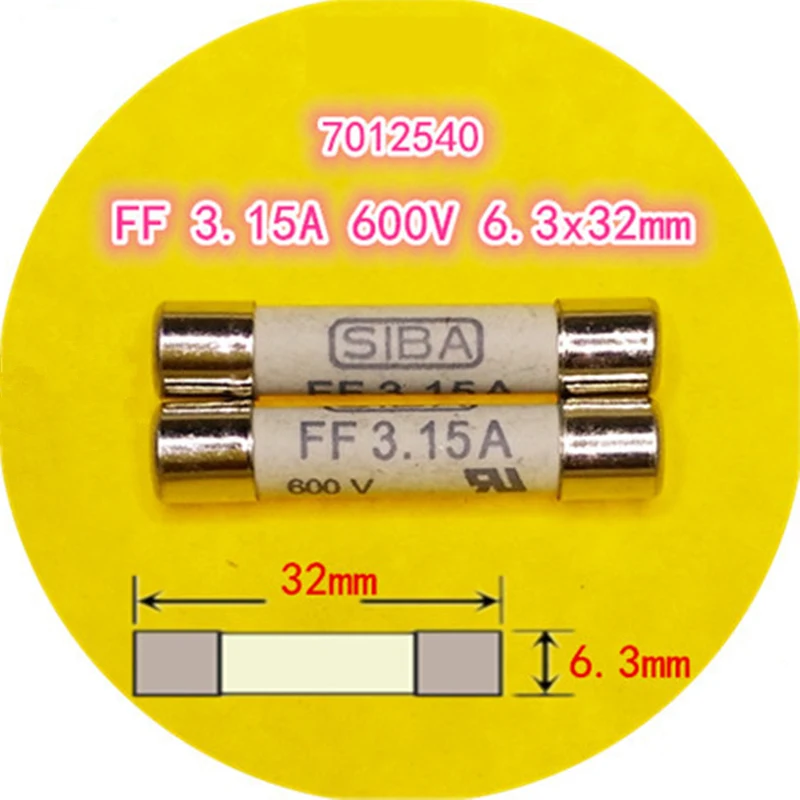 10 шт./лот Новый керамический предохранитель 6 3x32 мм 7012540 FF 3.15A AC 600V|Перемычки| |