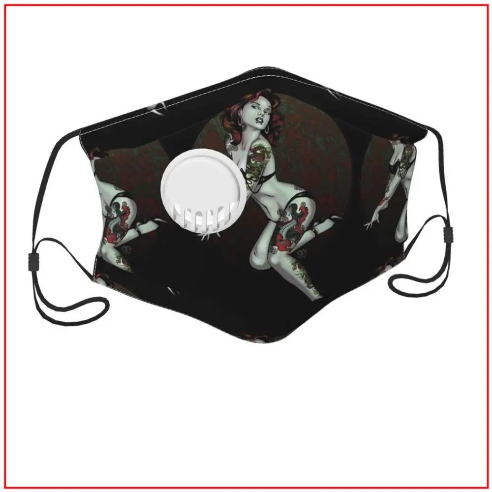 

ZOMBIE PIN-UP Kids Men Women Face Mask Anime Bandana Reusable Breathable Running Military Under Eye Masks Cycling Dog Diy Cat