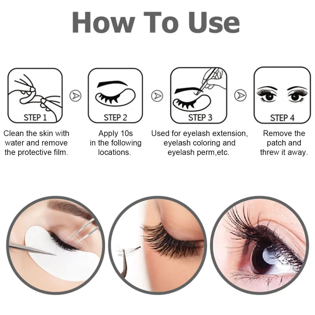 

50/100Pairs Eyelash Extension Paper Patches Under Eye Pads Paper Patches Pink Lint free Stickers for False Eyelashes makeup tool