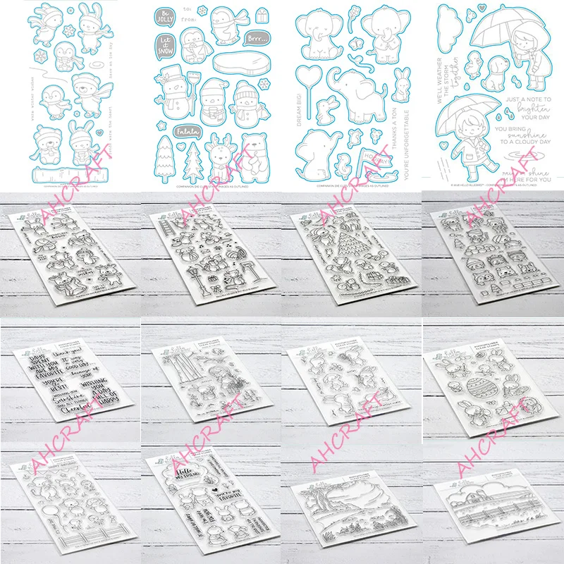

Hello bluebird Clear Stamps and Metal Cutting Dies for diy Scrapbooking Photo Album Decorative Embossing PaperCard Crafts 2020