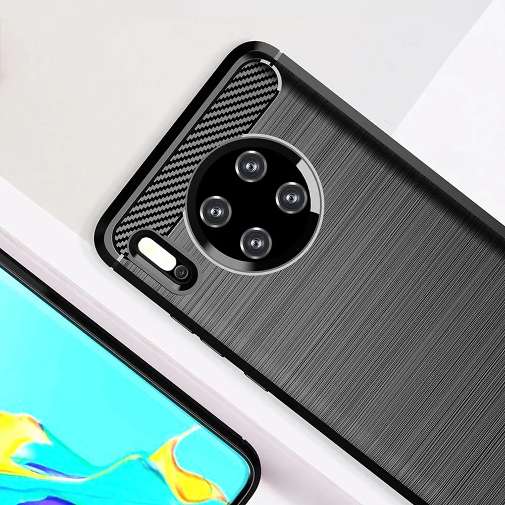Новый чехол из углеродного волокна для huawei mate 30 Pro Чехол Броня мягкий силиконовый