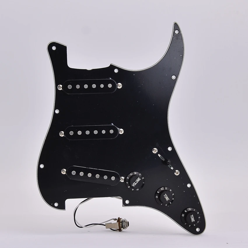 

1Set 6 Strings Black SSS Alnico Pickup Loaded Prewired Electric Guitar Pickguard Pickup for FD ST Style Guitar