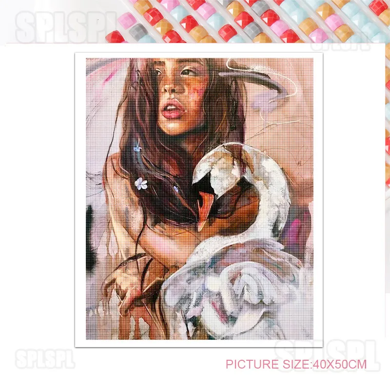 

Diamond Painting Artist Foreign Art Painter High-Level Character Color Oil Painting Flowers Bird Parrot Swan Leopard Child Mural