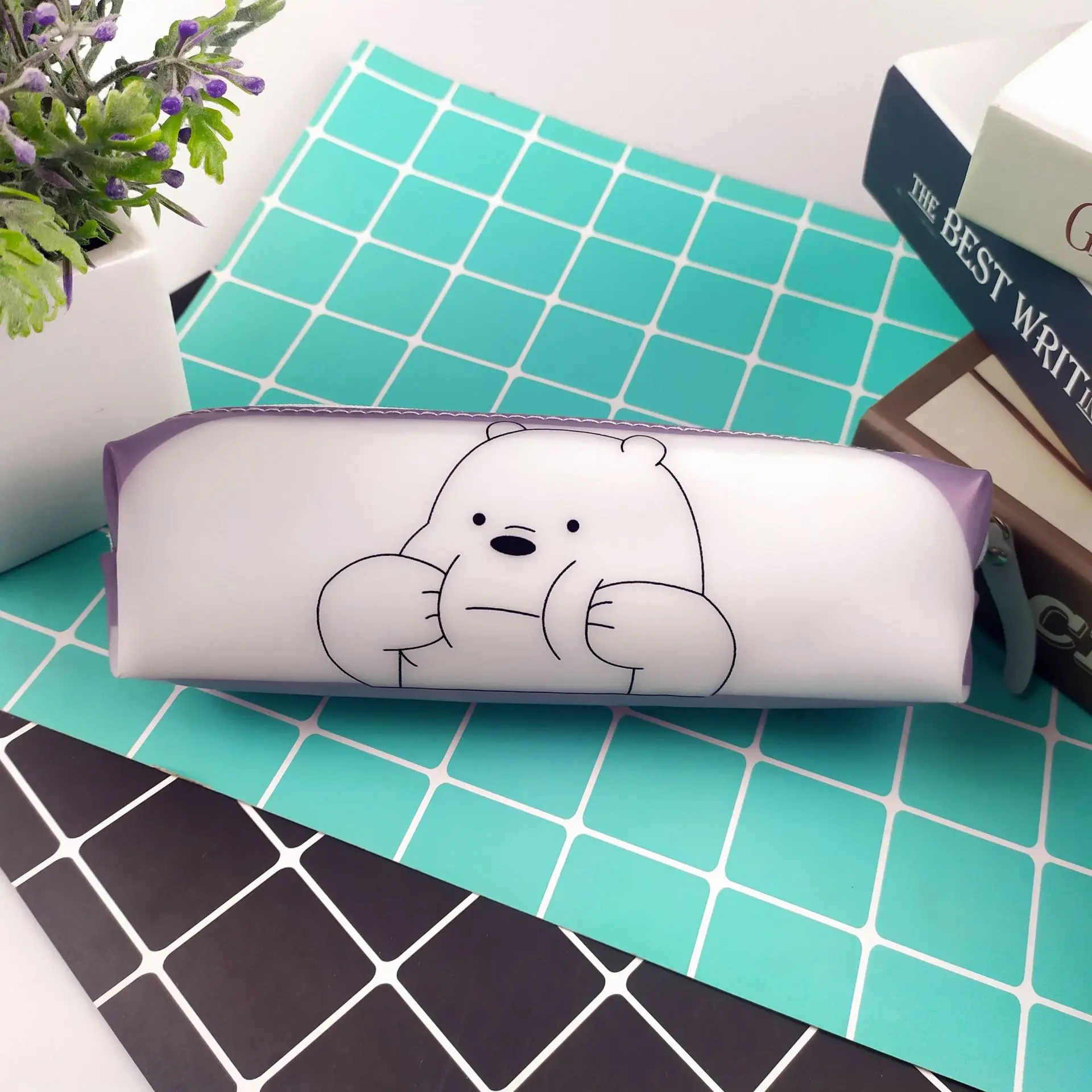 Силиконовый пенал мультфильм милый медведь ручка чехол школьный пенал Студенческая сумка для канцелярских принадлежностей сумка для хранения