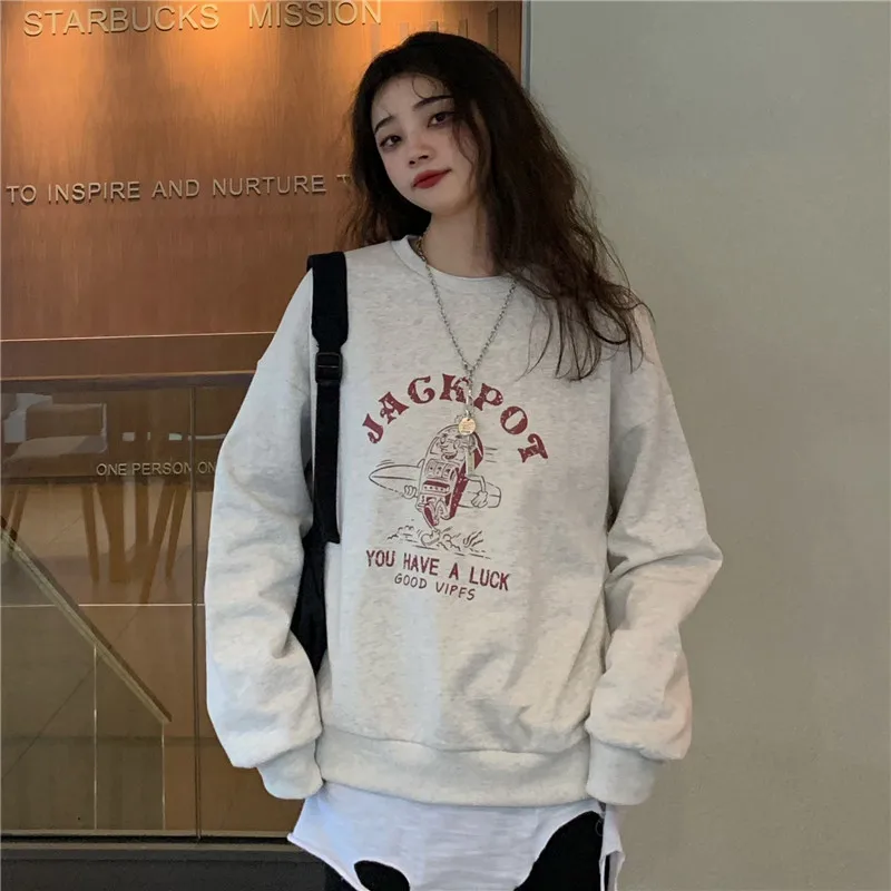 

Vintage Chic Hong Kong Sweater for Women 2021 Loose Korean Trendy Ins Idle Style BF Thin Salt Hoodless Coat