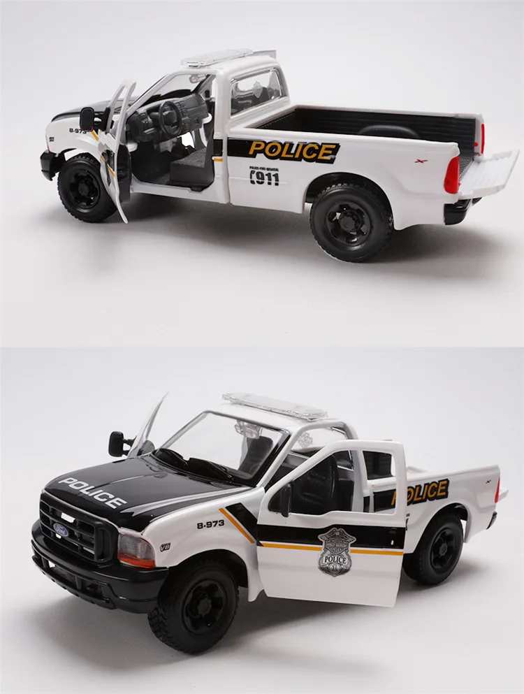 Лучшие продажи 1:24 F350 полицейский пикап+ Harley-Motor модель сплава, моделирование литья под давлением модель, коллекция подарков
