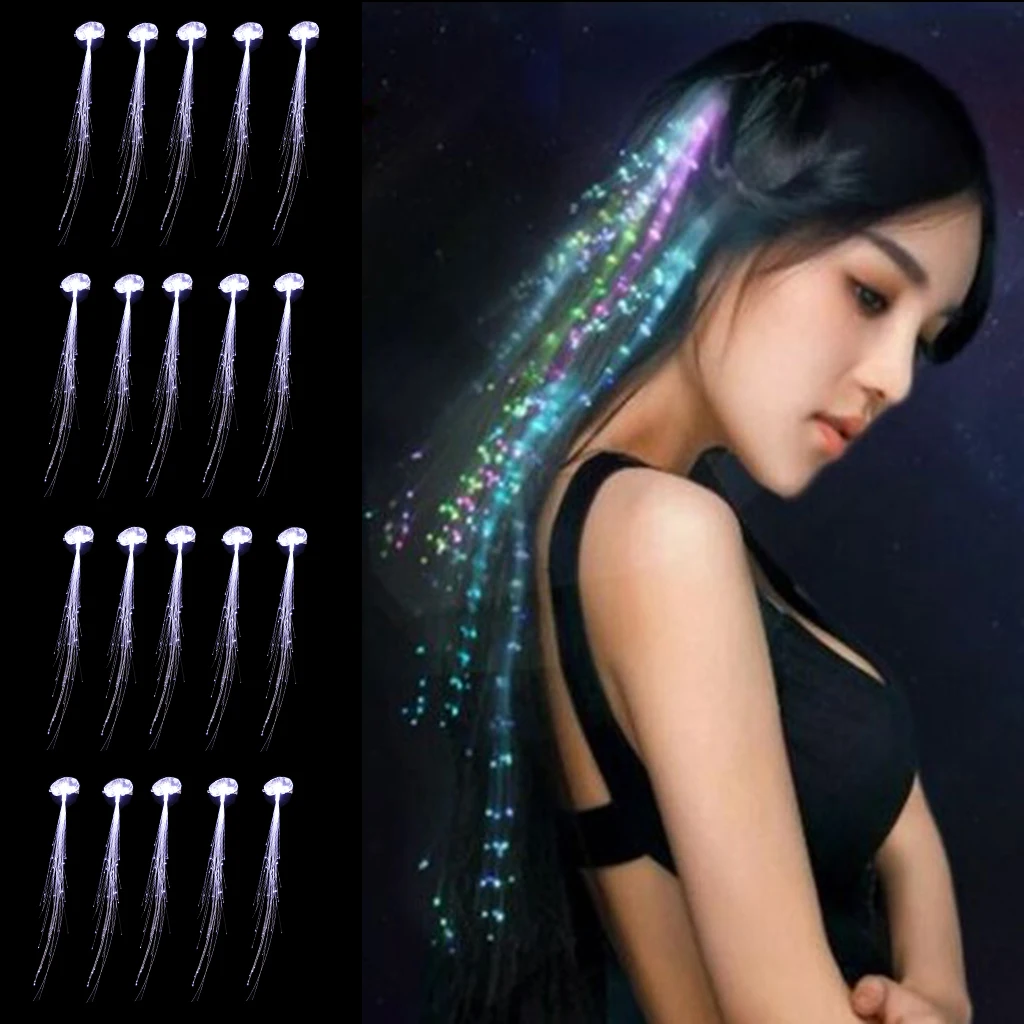 

20pcs LED Lights Hair Barrettes Hair Braid Hair Extension Party Supplies Favor