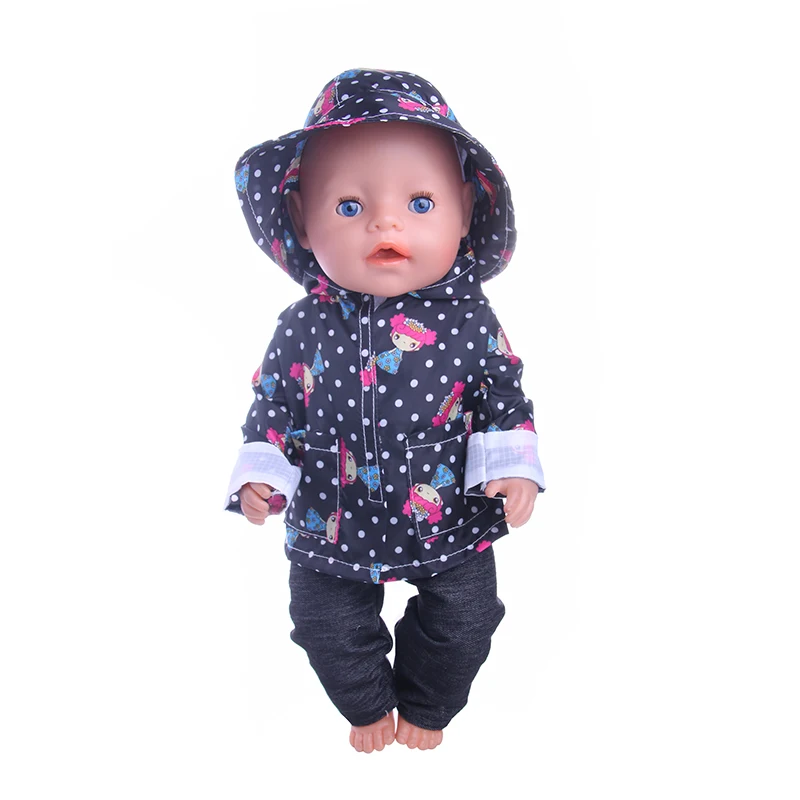 Кукольная одежда 3 шт./компл. Пижама дождевик подходит для 18-дюймовых